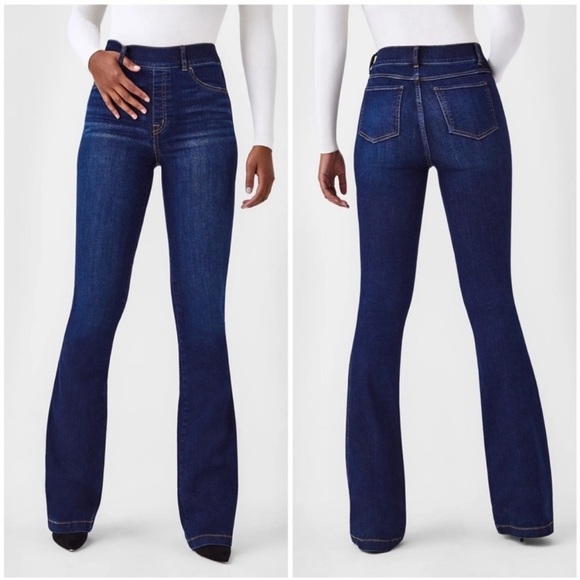 SPANX Tall Flare Jeans in Midnight Shade Wash Pull On Size XS - Picture 1 of 10